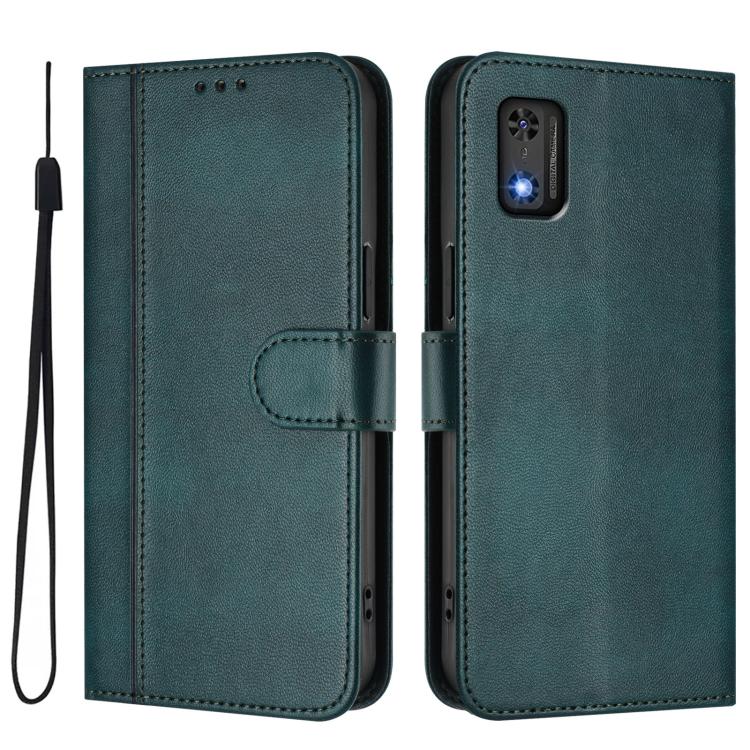 For Tecno Pop 6C Line Splicing Buckle Retro Leather Phone Case