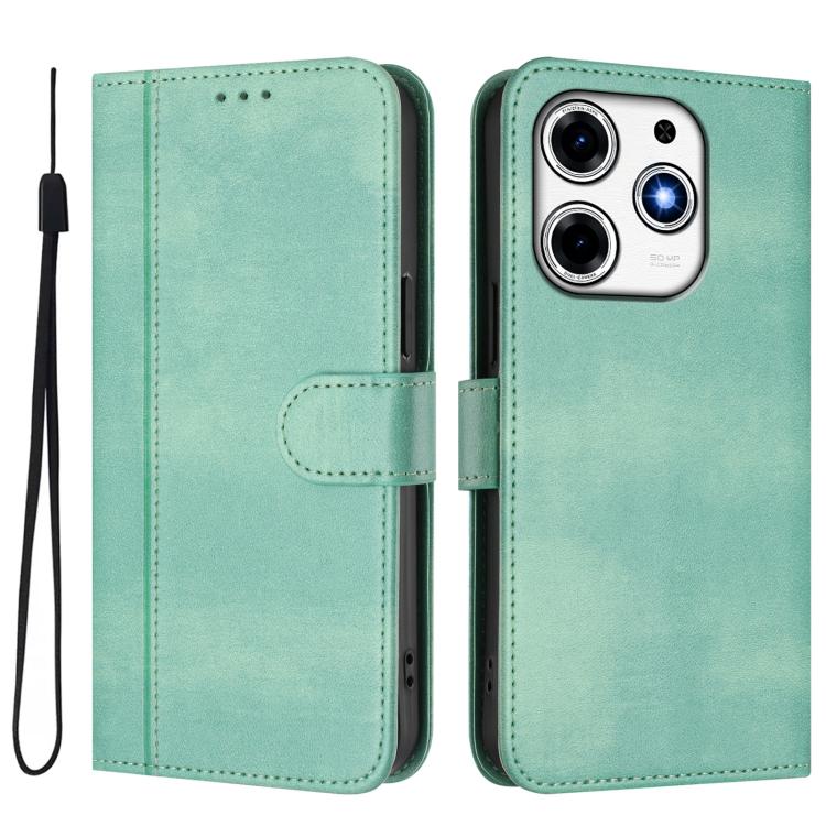 For Tecno Spark 10 Pro Magic Magenta Line Splicing Buckle Retro Leather Phone Case