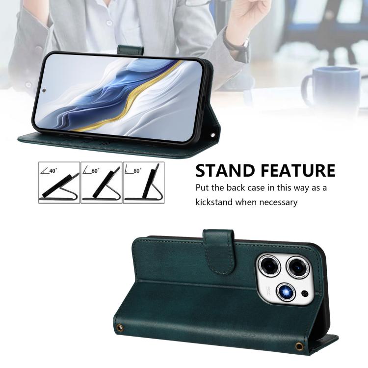 For Tecno Spark 10 Pro Magic Magenta Line Splicing Buckle Retro Leather Phone Case