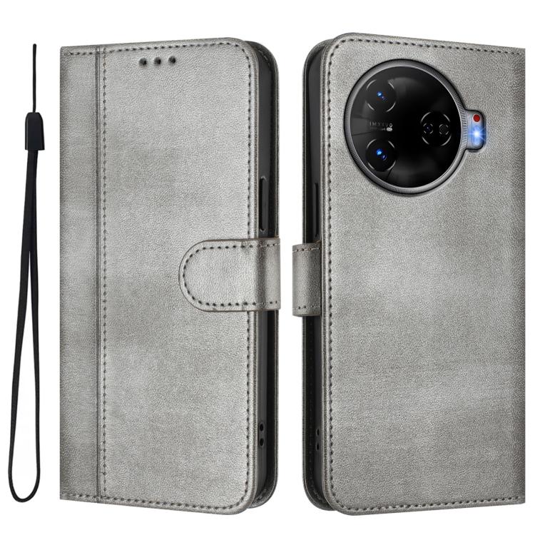 For Tecno Camon 30 Pro 5G Line Splicing Buckle Retro Leather Phone Case