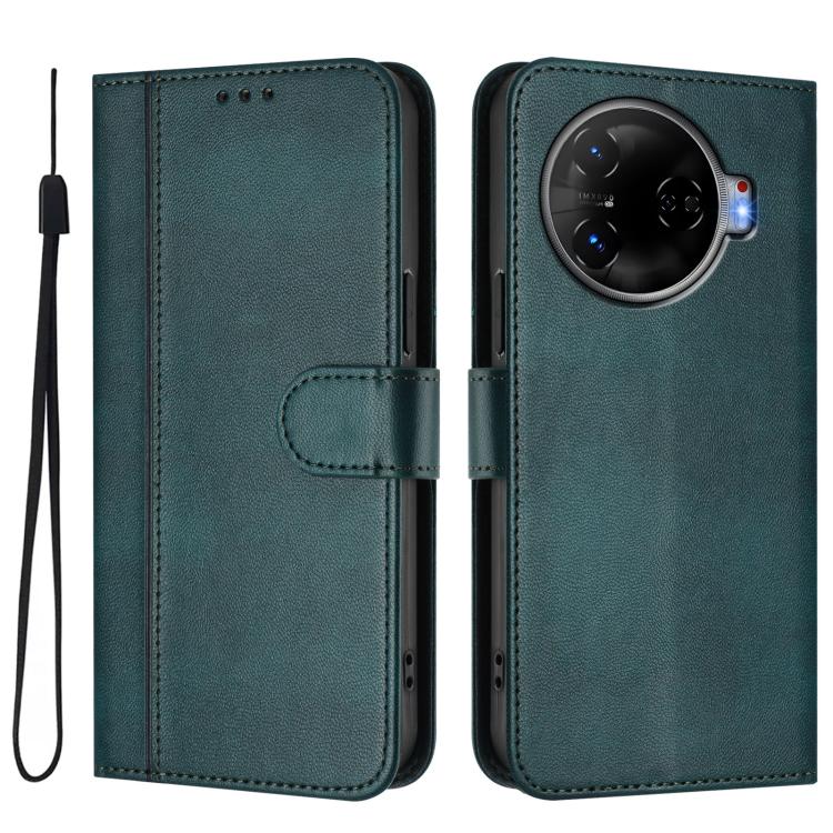 For Tecno Camon 30 Pro 5G Line Splicing Buckle Retro Leather Phone Case