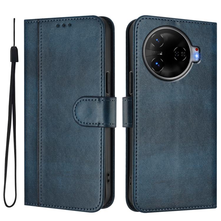 For Tecno Camon 30 Pro 5G Line Splicing Buckle Retro Leather Phone Case