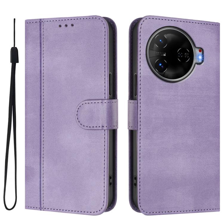 For Tecno Camon 30 Pro 5G Line Splicing Buckle Retro Leather Phone Case