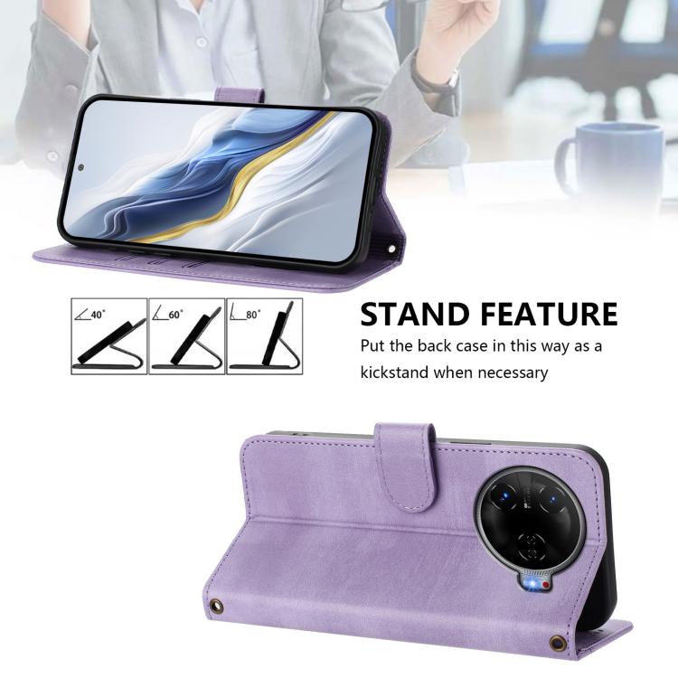 For Tecno Camon 30 Pro 5G Line Splicing Buckle Retro Leather Phone Case