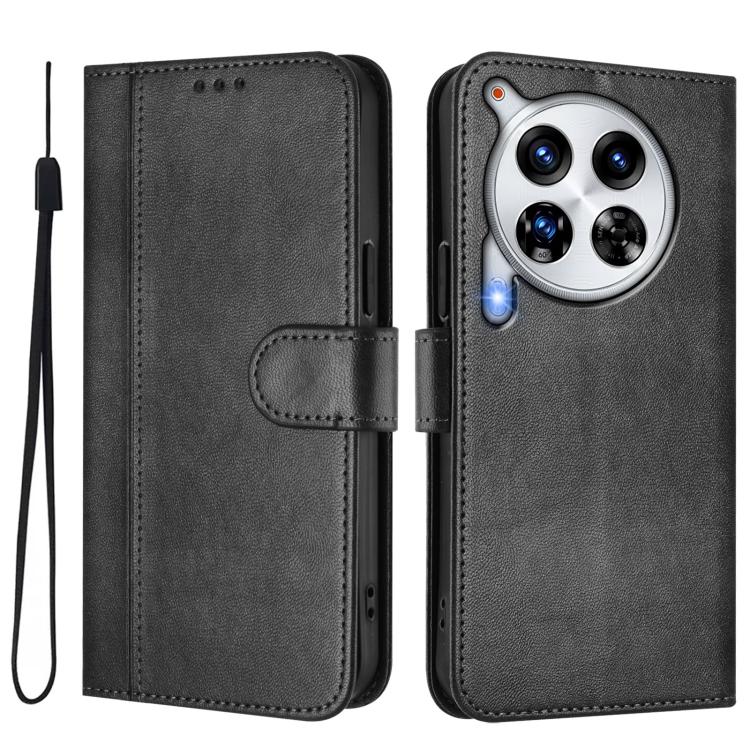 For Tecno Camon 30 Premier Line Splicing Buckle Retro Leather Phone Case