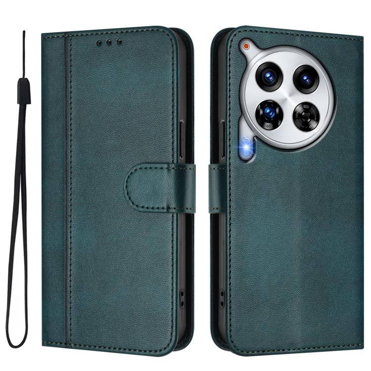 For Tecno Camon 30 Premier Line Splicing Buckle Retro Leather Phone Case