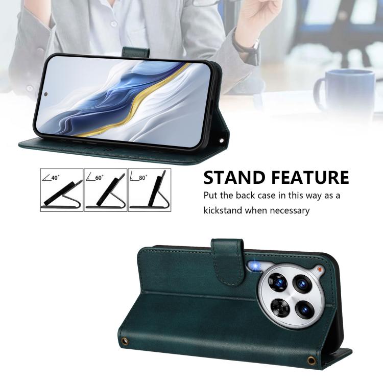 For Tecno Camon 30 Premier Line Splicing Buckle Retro Leather Phone Case