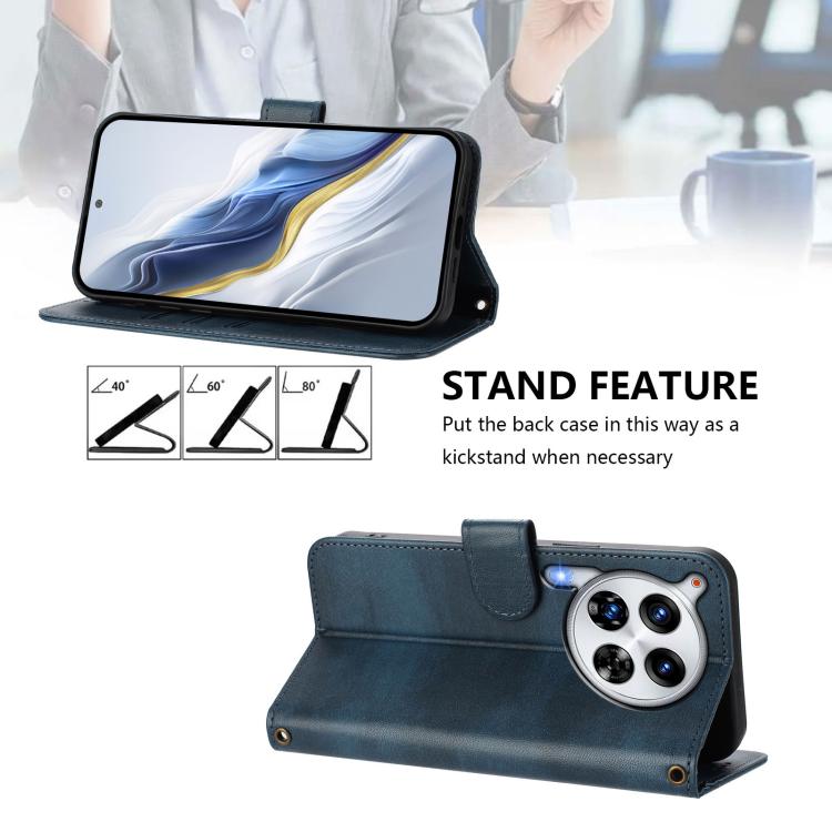 For Tecno Camon 30 Premier Line Splicing Buckle Retro Leather Phone Case
