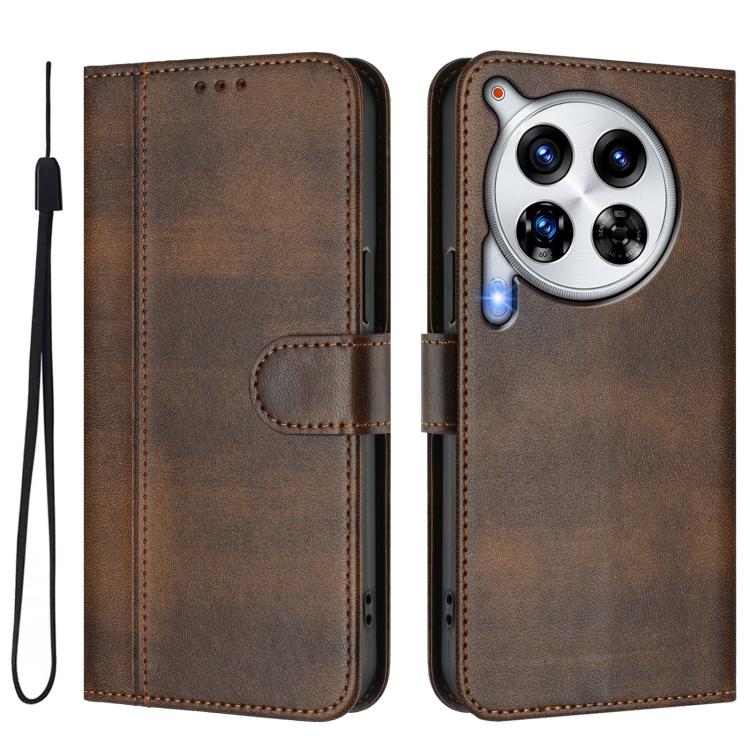 For Tecno Camon 30 Premier Line Splicing Buckle Retro Leather Phone Case