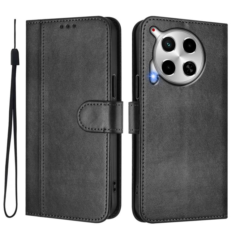For Tecno Camon 30 5G Line Splicing Buckle Retro Leather Phone Case
