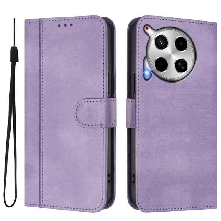 For Tecno Camon 30 5G Line Splicing Buckle Retro Leather Phone Case