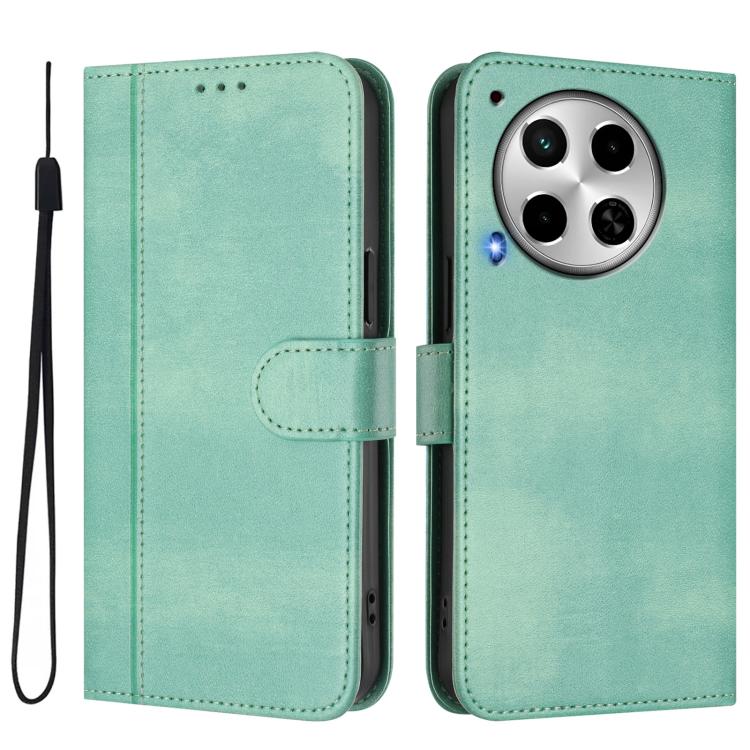 For Tecno Camon 30 4G Line Splicing Buckle Retro Leather Phone Case