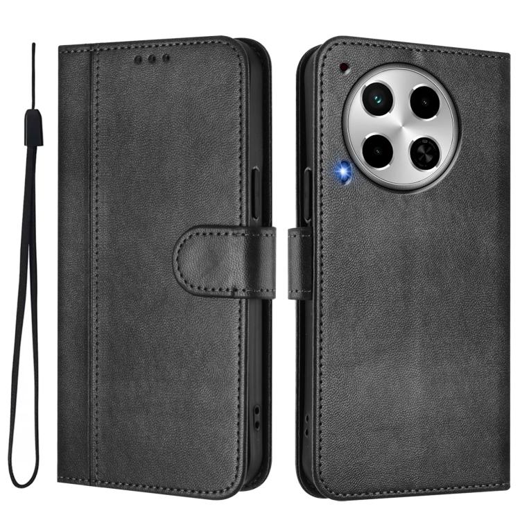 For Tecno Camon 30 4G Line Splicing Buckle Retro Leather Phone Case