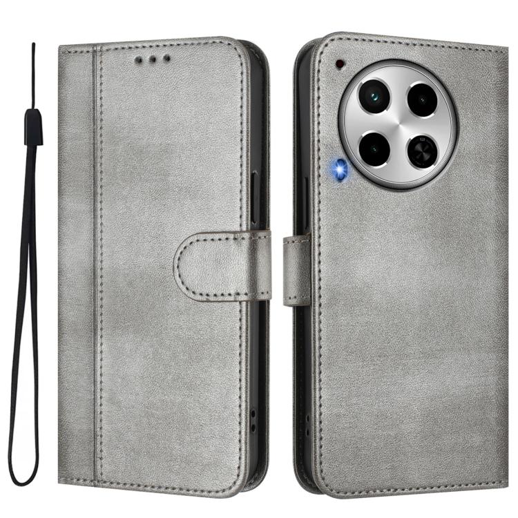 For Tecno Camon 30 4G Line Splicing Buckle Retro Leather Phone Case