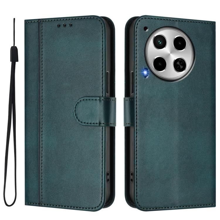 For Tecno Camon 30 4G Line Splicing Buckle Retro Leather Phone Case