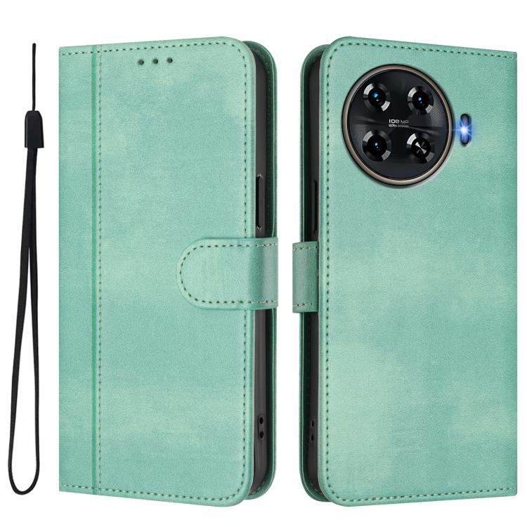 For Tecno Spark 20 Pro+ 4G Line Splicing Buckle Retro Leather Phone Case