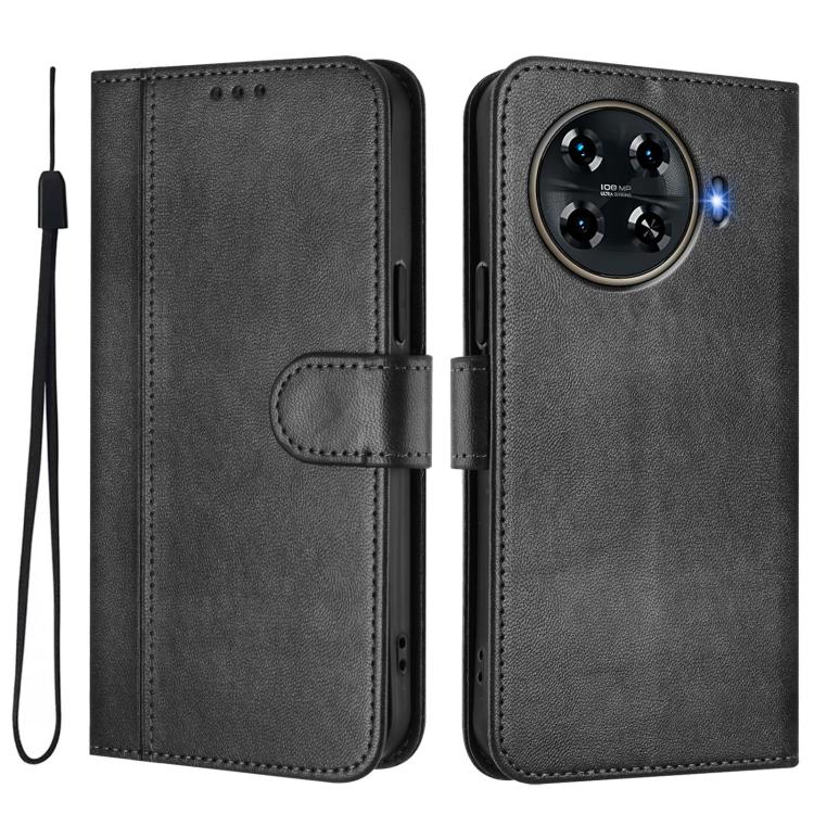 For Tecno Spark 20 Pro+ 4G Line Splicing Buckle Retro Leather Phone Case
