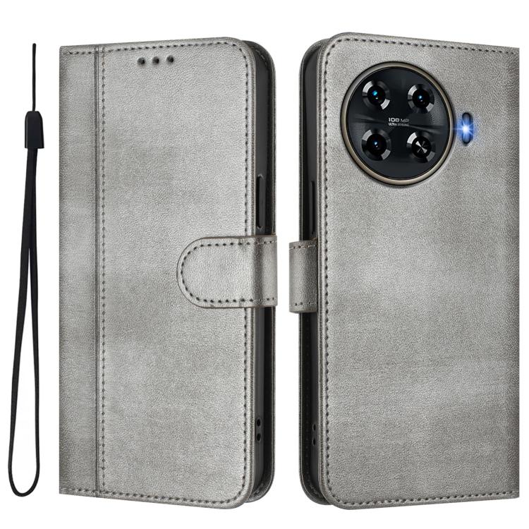 For Tecno Spark 20 Pro+ 4G Line Splicing Buckle Retro Leather Phone Case