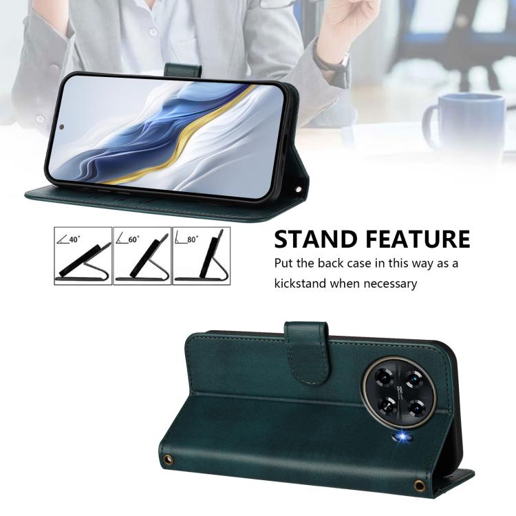 For Tecno Spark 20 Pro+ 4G Line Splicing Buckle Retro Leather Phone Case