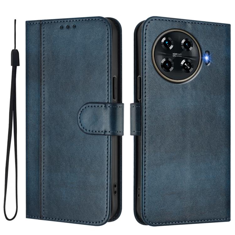 For Tecno Spark 20 Pro+ 4G Line Splicing Buckle Retro Leather Phone Case