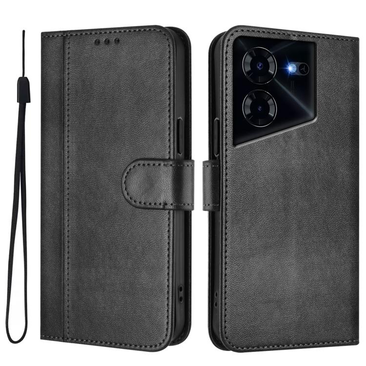 For Tecno Pova 5 Pro 5G Line Splicing Buckle Retro Leather Phone Case
