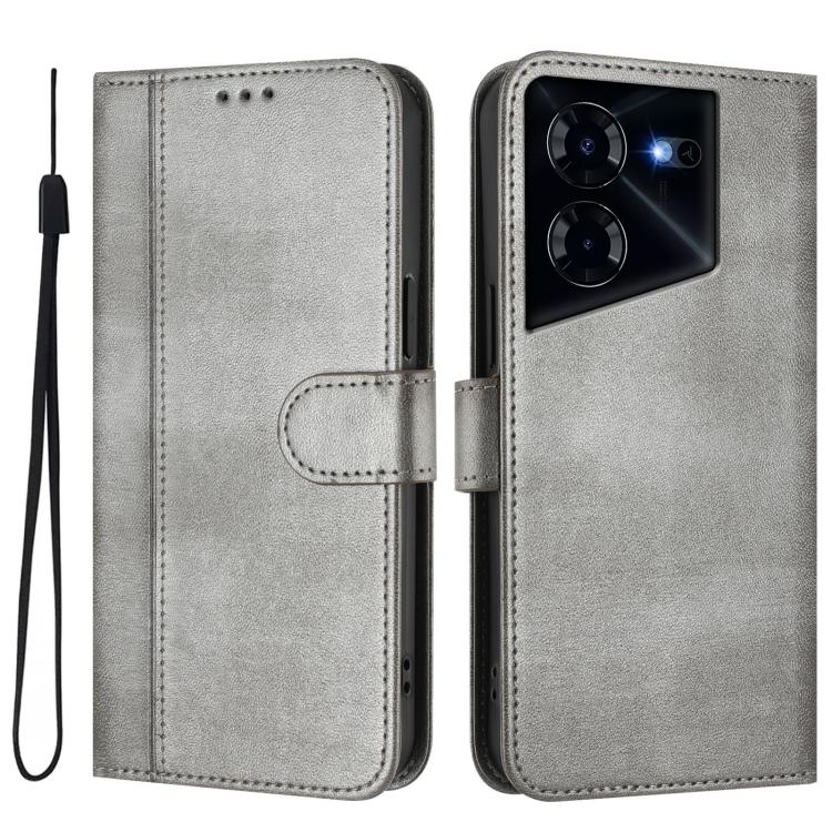 For Tecno Pova 5 Pro 5G Line Splicing Buckle Retro Leather Phone Case