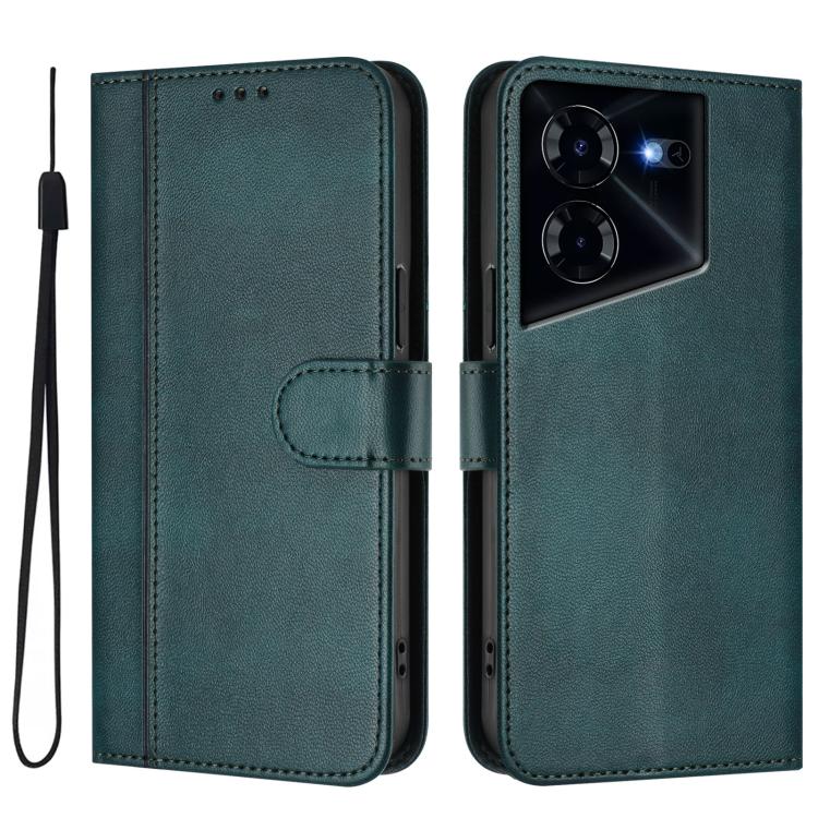 For Tecno Pova 5 Pro 5G Line Splicing Buckle Retro Leather Phone Case