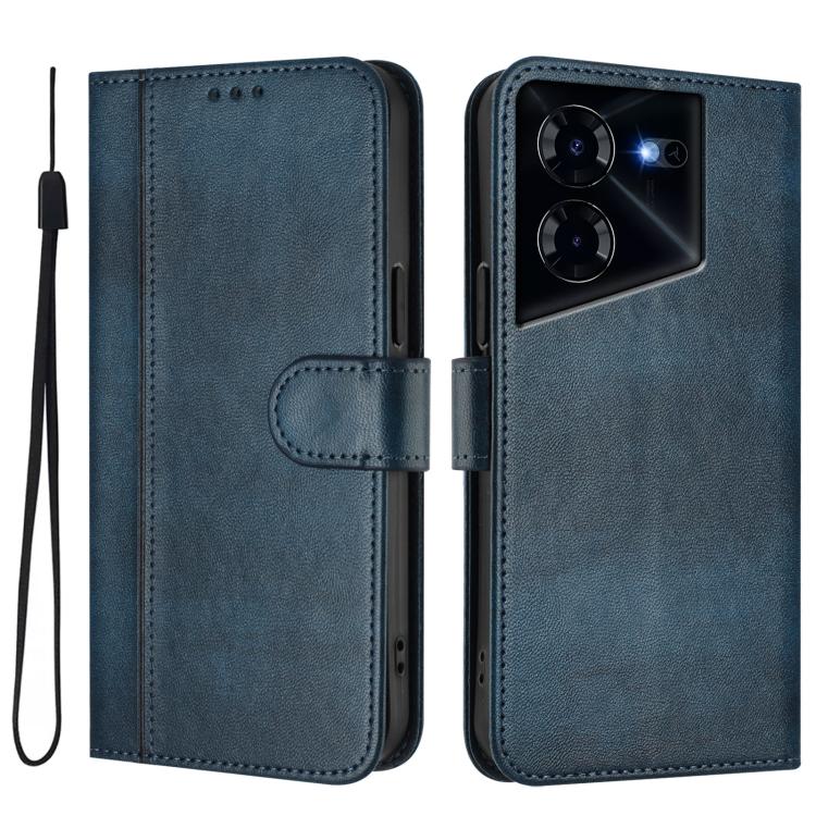 For Tecno Pova 5 Pro 5G Line Splicing Buckle Retro Leather Phone Case