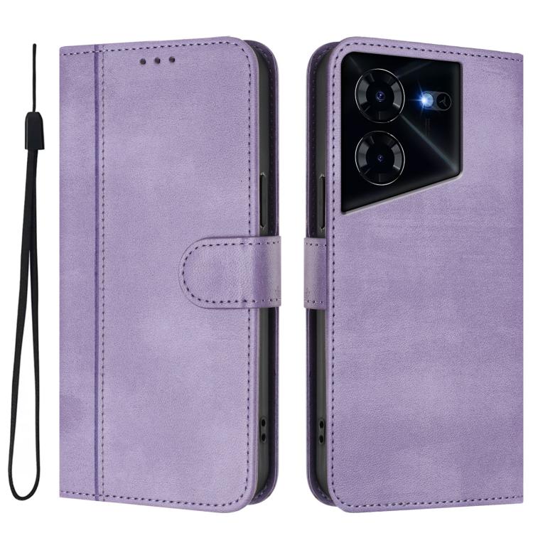 For Tecno Pova 5 Pro 5G Line Splicing Buckle Retro Leather Phone Case