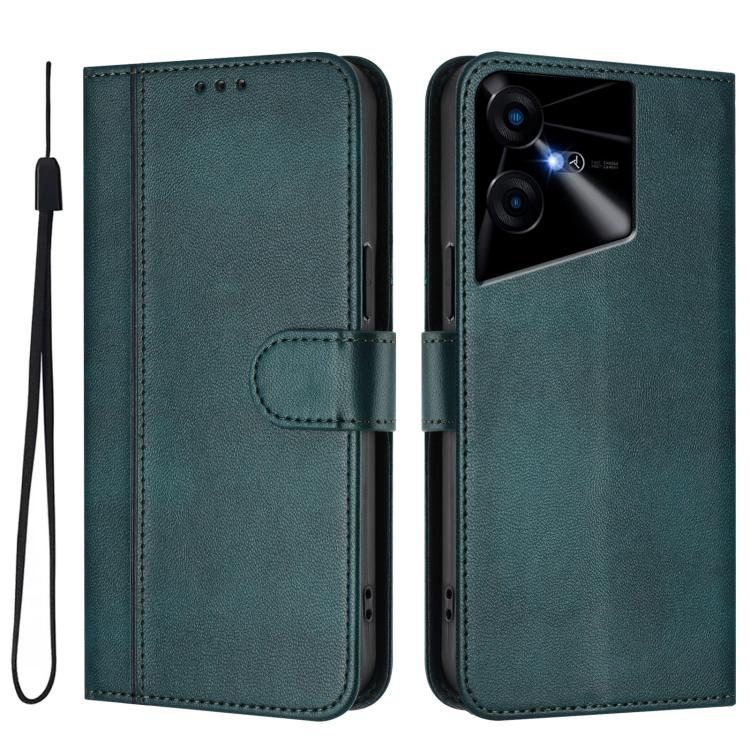 For Tecno Pova Neo 3 Line Splicing Buckle Retro Leather Phone Case