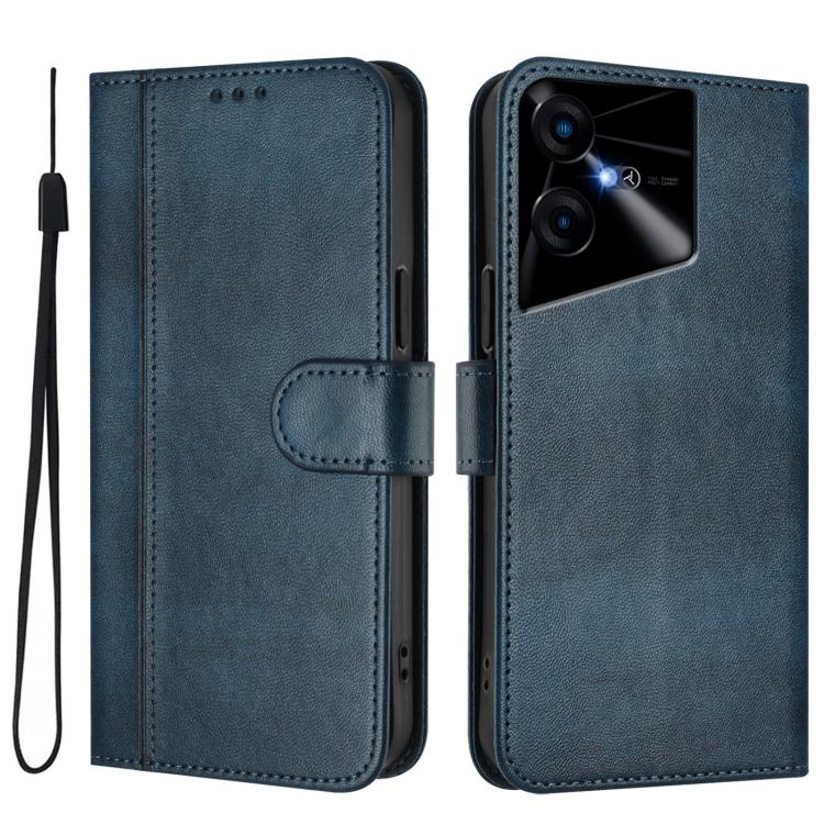 For Tecno Pova Neo 3 Line Splicing Buckle Retro Leather Phone Case
