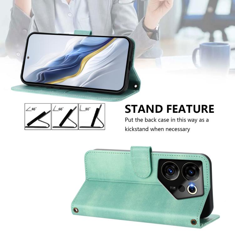 For Tecno Camon 20 Premier 5G Line Splicing Buckle Retro Leather Phone Case