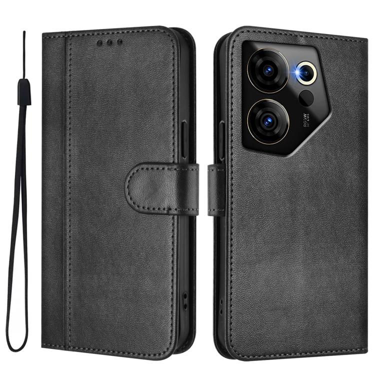 For Tecno Camon 20 Premier 5G Line Splicing Buckle Retro Leather Phone Case