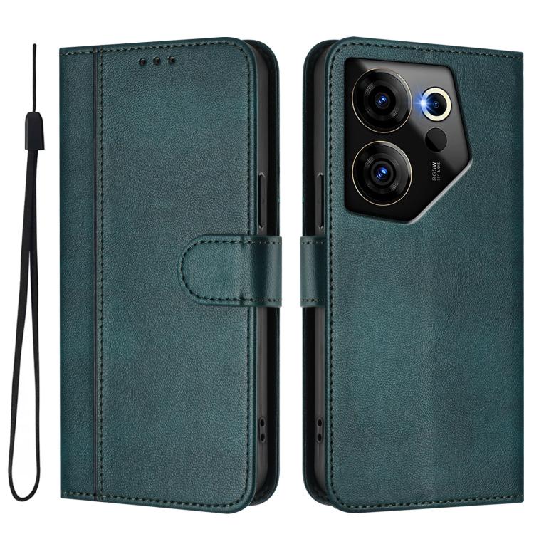 For Tecno Camon 20 Premier 5G Line Splicing Buckle Retro Leather Phone Case