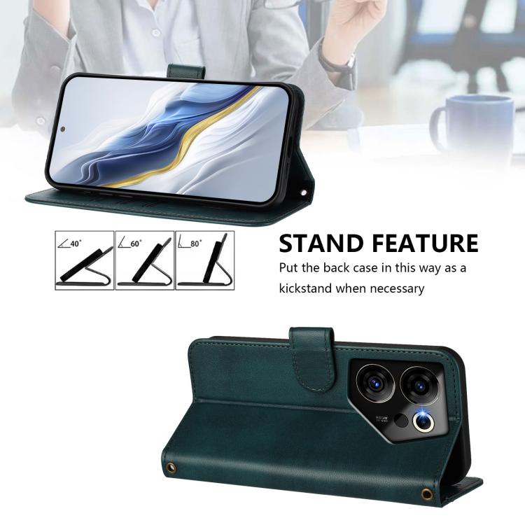 For Tecno Camon 20 Premier 5G Line Splicing Buckle Retro Leather Phone Case