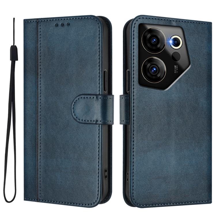 For Tecno Camon 20 Premier 5G Line Splicing Buckle Retro Leather Phone Case