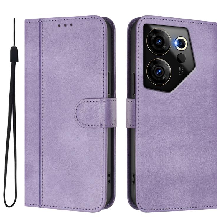 For Tecno Camon 20 Premier 5G Line Splicing Buckle Retro Leather Phone Case