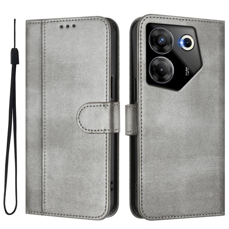 For Tecno Camon 20 Pro 5G Line Splicing Buckle Retro Leather Phone Case