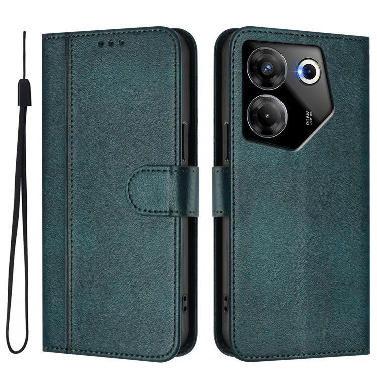 For Tecno Camon 20 Pro 5G Line Splicing Buckle Retro Leather Phone Case