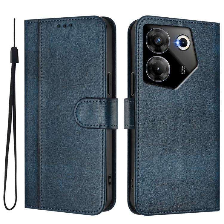 For Tecno Camon 20 Pro 5G Line Splicing Buckle Retro Leather Phone Case