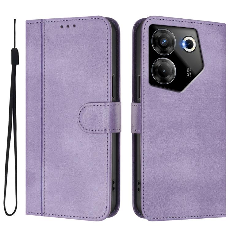 For Tecno Camon 20 Pro 5G Line Splicing Buckle Retro Leather Phone Case
