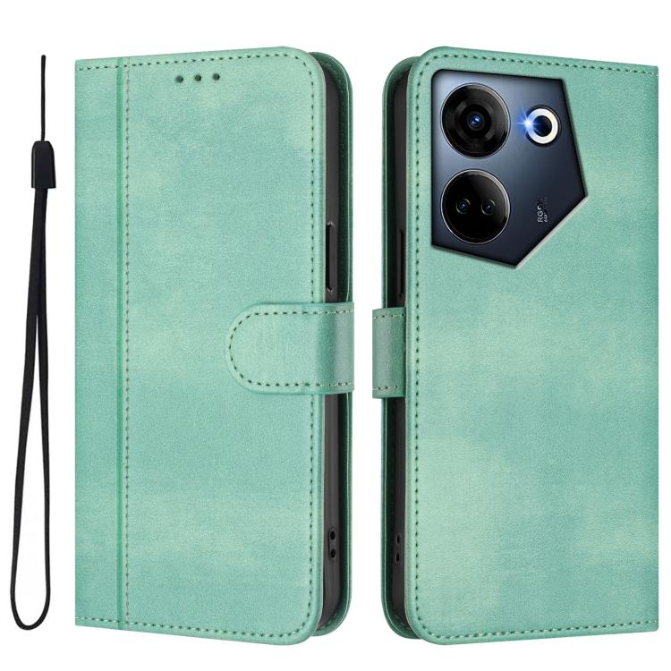 For Tecno Camon 20 / 20 Pro 4G Line Splicing Buckle Retro Leather Phone Case