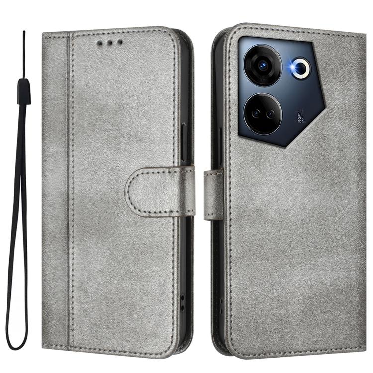 For Tecno Camon 20 / 20 Pro 4G Line Splicing Buckle Retro Leather Phone Case