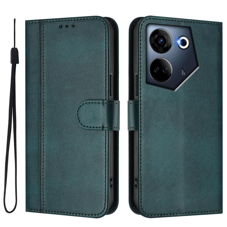 For Tecno Camon 20 / 20 Pro 4G Line Splicing Buckle Retro Leather Phone Case