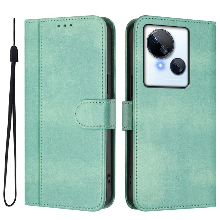 For Tecno Spark 10 5G Line Splicing Buckle Retro Leather Phone Case
