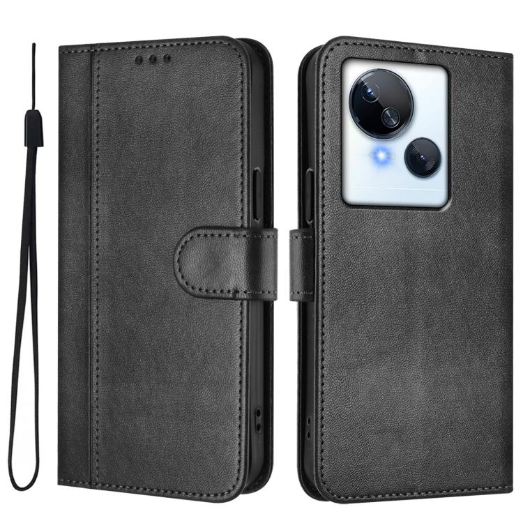 For Tecno Spark 10 5G Line Splicing Buckle Retro Leather Phone Case