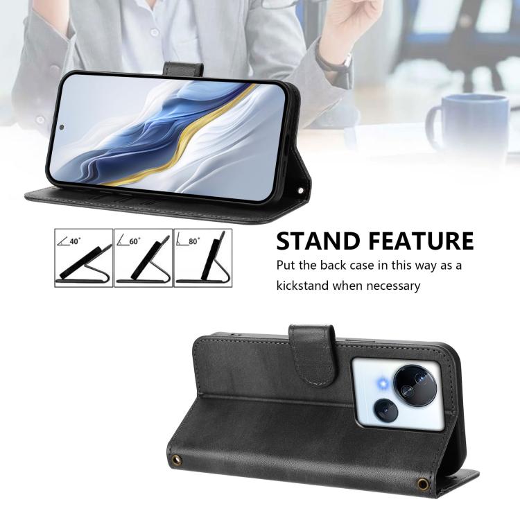 For Tecno Spark 10 5G Line Splicing Buckle Retro Leather Phone Case