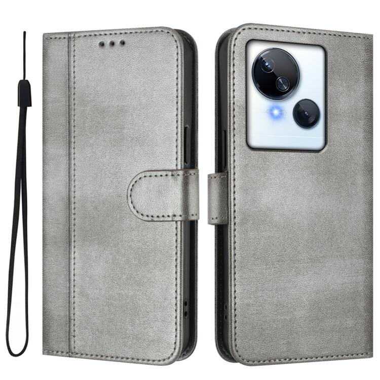 For Tecno Spark 10 5G Line Splicing Buckle Retro Leather Phone Case