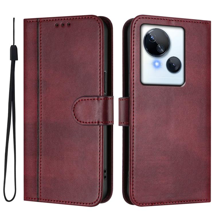 For Tecno Spark 10 5G Line Splicing Buckle Retro Leather Phone Case
