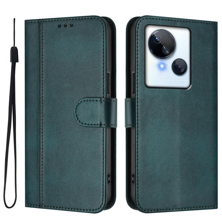 For Tecno Spark 10 5G Line Splicing Buckle Retro Leather Phone Case